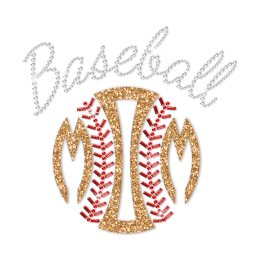 Glittering Baseball Hotfix Rhinestone Design